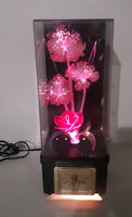 Vintage Fiber Optics Flower Light and Clock 14 1/2" Tall