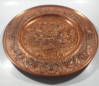 Vintage Peerage Tavern 3D Hammered Copper 15" Metal Plate Wall Hanging Made in England