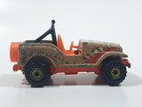 1996 Hot Wheels Street Eaters Roll Patrol Jeep CJ Trailbuster Tan Beige Brown Die Cast Toy Car Vehicle