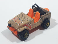 1996 Hot Wheels Street Eaters Roll Patrol Jeep CJ Trailbuster Tan Beige Brown Die Cast Toy Car Vehicle