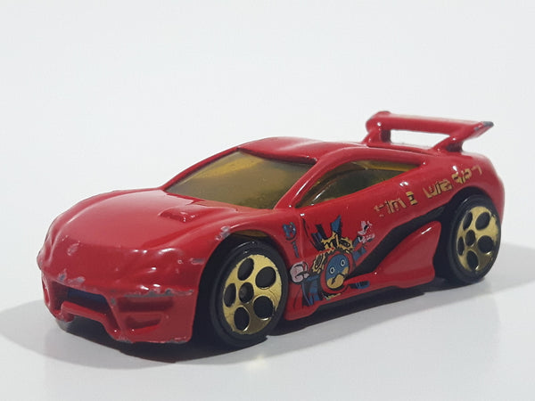 2002 Hot Wheels Yu-Gi-Oh! Seared Tuner Red Die Cast Toy Car Vehicle