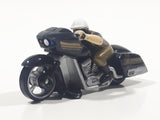 HTF 2010 Hot Wheels Road Roller Police Motor Cycle Chopper Black Die Cast Toy Car Vehicle