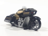 HTF 2010 Hot Wheels Road Roller Police Motor Cycle Chopper Black Die Cast Toy Car Vehicle