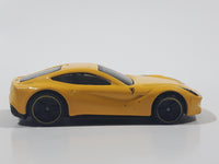 2014 Hot Wheels HW City - Speed Team Ferrari F12 Berlinetta Yellow Die Cast Toy Car Vehicle