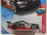 2021 Hot Wheels HW Drift Custom '18 Ford Mustang GT Metalflake Dark Grey Die Cast Toy Car Vehicle New in Package