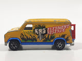 Vintage Majorette No. 279 / 234 Fourgon Van Elephant Reserve Yellow Blue 1/65 Scale Die Cast Toy Car Vehicle with Opening Rear Doors