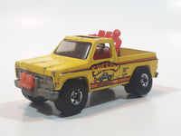 Vintage 1980 Hot Wheels Super Scraper Snow Plow Truck Yellow Die Cast Toy Car Vehicle