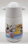 Vintage Walt Disney Company Mickey Mouse Kitchen Themed Milk Glass Soy Sauce Cruet Dispenser Pourer 4 1/2" Tall