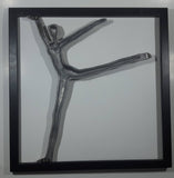 Framed Silver Painted Ballerina 19" x 19" Metal Wall Art Hanging