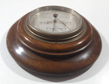 Antique Harrison & Co Montreal Round Heavy Wood Cased Barometer Weather Station Made in England