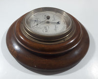 Antique Harrison & Co Montreal Round Heavy Wood Cased Barometer Weather Station Made in England