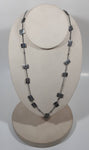 Metal Rectangular Discs 28" Long Necklace