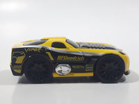 2002 Hot Wheels Hot Tunerz BFGoodrich Dodge Viper GTS-R Yellow Die Cast Toy Car Vehicle Missing Spoiler