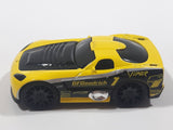 2002 Hot Wheels Hot Tunerz BFGoodrich Dodge Viper GTS-R Yellow Die Cast Toy Car Vehicle Missing Spoiler