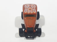 2009 Hot Wheels Heat Fleet Midnight Otto Metalflake Dark Orange Brown Die Cast Toy Car Vehicle