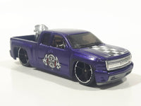 2010 Hot Wheels HW Garage Chevy Silverado Truck Metalflake Purple Die Cast Toy Car Vehicle