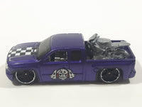 2010 Hot Wheels HW Garage Chevy Silverado Truck Metalflake Purple Die Cast Toy Car Vehicle