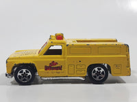 1996 Hot Wheels Fire Squad Rescue Ranger Truck Yellow Die Cast Toy Car Vehicle