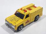 1996 Hot Wheels Fire Squad Rescue Ranger Truck Yellow Die Cast Toy Car Vehicle