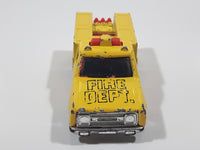 1996 Hot Wheels Fire Squad Rescue Ranger Truck Yellow Die Cast Toy Car Vehicle