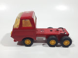 Vintage Tonka Semi Tractor Truck Red and Yellow Pressed Steel Die Cast Toy Car Vehicle