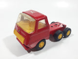 Vintage Tonka Semi Tractor Truck Red and Yellow Pressed Steel Die Cast Toy Car Vehicle