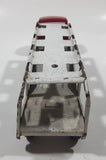 Vintage Tonka Auto Transport Car Carrier Truck Red and White Pressed Steel Die Cast Toy Car Vehicle