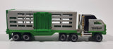 Vintage Tonka Semi Truck Livestock Horse Cattle Trailer Green and White Pressed Steel Die Cast Toy Car Vehicle