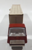 Vintage Tonka Semi Truck Livestock Horse Cattle Trailer Brown Red and Beige Pressed Steel Die Cast Toy Car Vehicle