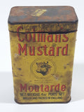 Vintage Colman's Mustard Bull's Head Yellow Tin Metal Spice Container 4 oz