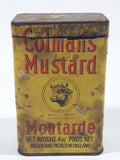 Vintage Colman's Mustard Bull's Head Yellow Tin Metal Spice Container 4 oz