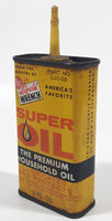 Vintage Super Seal Liquid Wrench Super Oil The Premium Household Oil Yellow  5" Tall Tin Metal Container 3 Fluid Ounces