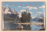 Canada Lake, Trees, Mountains Themed 2 1/8" x 3 1/8" Fridge Magnet