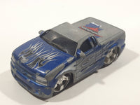 2002 Hot Wheels Hot Tunerz Chevy S10 Truck Metalflake Blue Die Cast Toy Car Vehicle