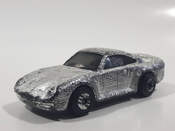 1995 Hot Wheels Gleam Team Porsche 959 Textured Chrome Die Cast Toy Car Vehicle