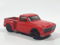 2002 Hot Wheels First Editions Custom '69 Chevy Pickup Truck Red Die Cast Toy Car Vehicle