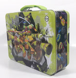 2013 Viacom TMNT Teenage Mutant Ninja Turtles "Turtles Rule!" " We've Got Your Back" Lime Green Embossed Tin Metal Lunch Box