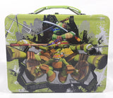 2013 Viacom TMNT Teenage Mutant Ninja Turtles "Turtles Rule!" " We've Got Your Back" Lime Green Embossed Tin Metal Lunch Box