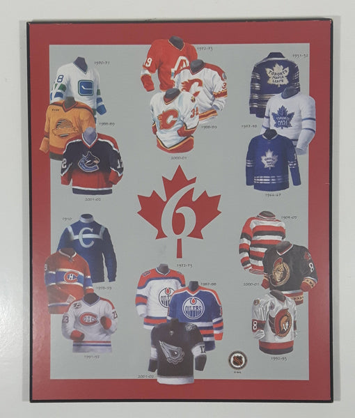 NHL Ice Hockey Canadian Teams Jersey History 8" x 10" Hardboard Wall Plaque