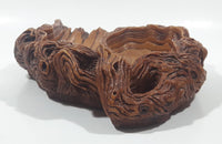 Vintage Coco Joe's Heavy Hapa Wood Tree Stump Design 2 Compartment Candy Serving Dish