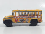 2002 Matchbox Kid's Cars Of The Years School Bus "Bulldogs Football" Yellow Die Cast Toy Car Vehicle Missing Side Door