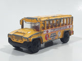 2002 Matchbox Kid's Cars Of The Years School Bus "Bulldogs Football" Yellow Die Cast Toy Car Vehicle Missing Side Door