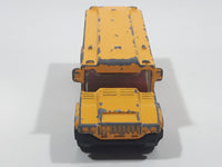 2002 Matchbox Kid's Cars Of The Years School Bus "Bulldogs Football" Yellow Die Cast Toy Car Vehicle Missing Side Door