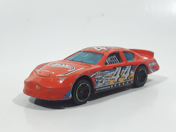 2012 Hot Wheels Thrill Racers Race Course Dodge Charger Stock Car #44 Orange Die Cast Toy Car Vehicle