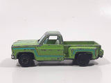 1980s Yatming No. 1601 Chevy Stepside Pickup Truck Green Die Cast Toy Car Vehicle