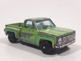 1980s Yatming No. 1601 Chevy Stepside Pickup Truck Green Die Cast Toy Car Vehicle