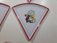 Disney Theme Parks Authentic Original Mickey Mouse and Minnie Mouse Saying Italian Words Pizza Slice Shaped Plastic Plates Set of 6