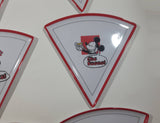 Disney Theme Parks Authentic Original Mickey Mouse and Minnie Mouse Saying Italian Words Pizza Slice Shaped Plastic Plates Set of 6