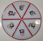 Disney Theme Parks Authentic Original Mickey Mouse and Minnie Mouse Saying Italian Words Pizza Slice Shaped Plastic Plates Set of 6