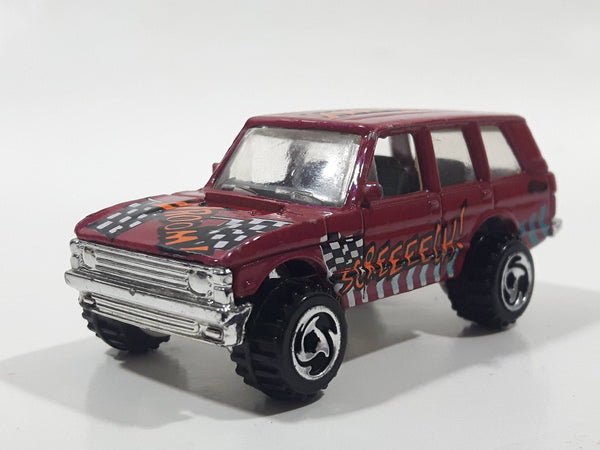 1997 Hot Wheels Biff! Bamm! Boom! Range Rover Dark Magenta Pink Die Cast Toy Car Vehicle